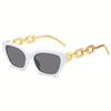Occhiali da Sole Moda Cat Eye Per Donne Uomini Lente a Specchio Catena Ciondolo Occhiali Per Festa Estiva in Spiaggia