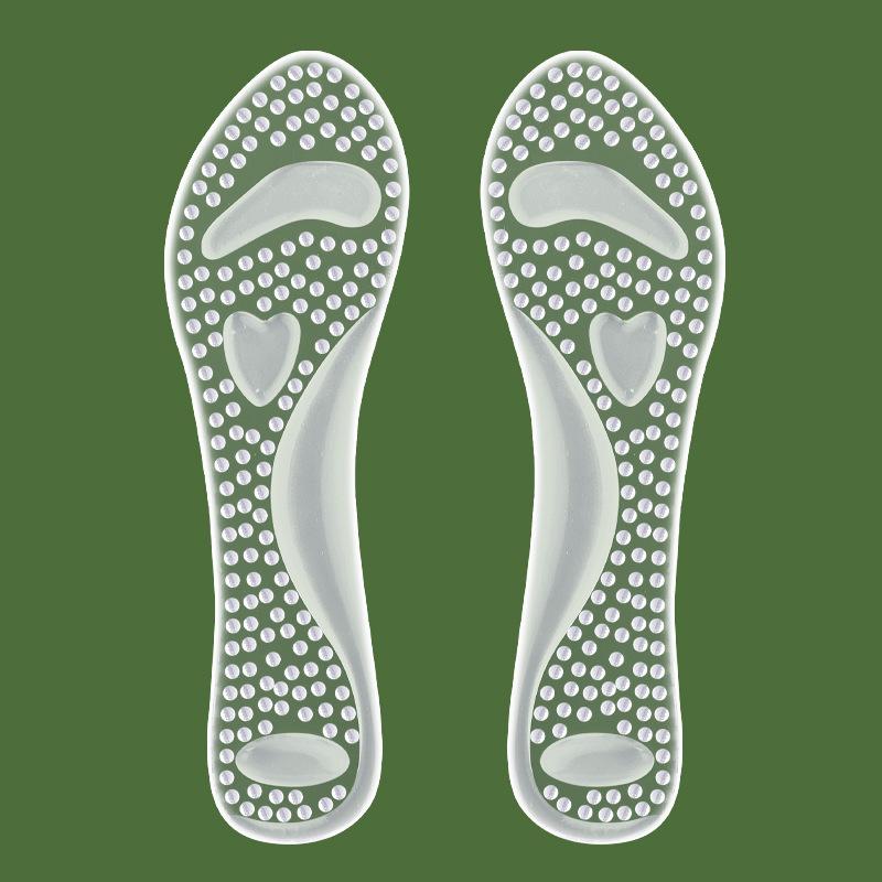 Сердцевидные Нескользящие Массирующие Полустельки для Высоких Каблуков с Невидимой Поддержкой Свода Стопы для Женщин One Size прозрачный