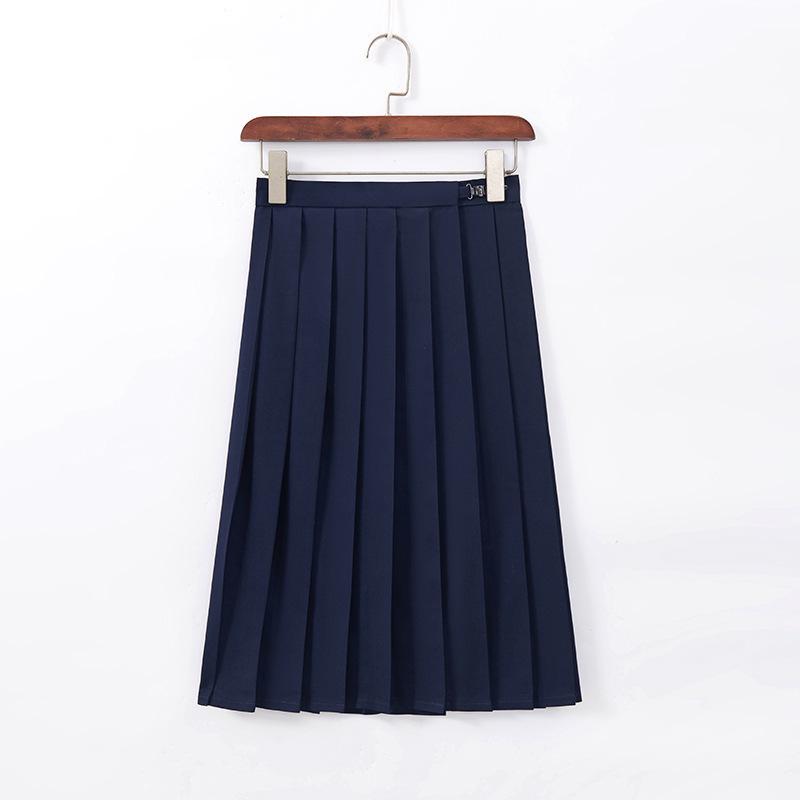 Navy Collar White Japanese School-Style Sailor Suit JK Uniform Skirt Set