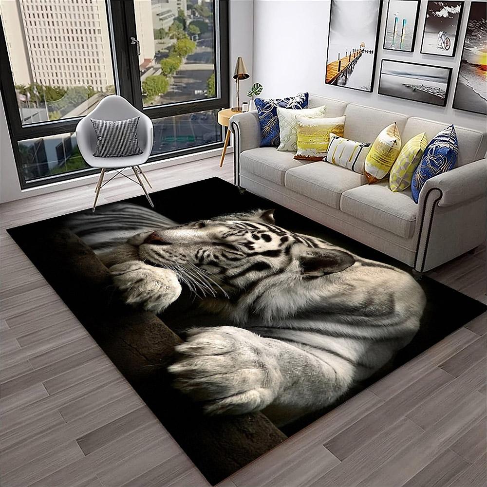 3D Dream Tiger Animal Cartoon Carpet Rug for Home Living Room Bedroom Sofa Doormat Decor,Child Play Area Rug Non-slip Floor Mat