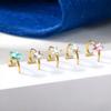 Source Factory Five-Pointed Star Colored 316 Stainless Steel Trendy Unisex Curved Rod Nose Ring Body Jewelry