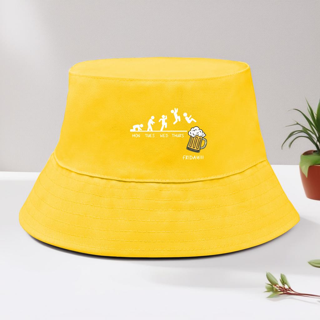 Friday With Beer Bucket Hat Solid Color Sun Hat Soft Summer Autumn Hat Foldable Bucket Hats Perfect For Hiking Beach Hat