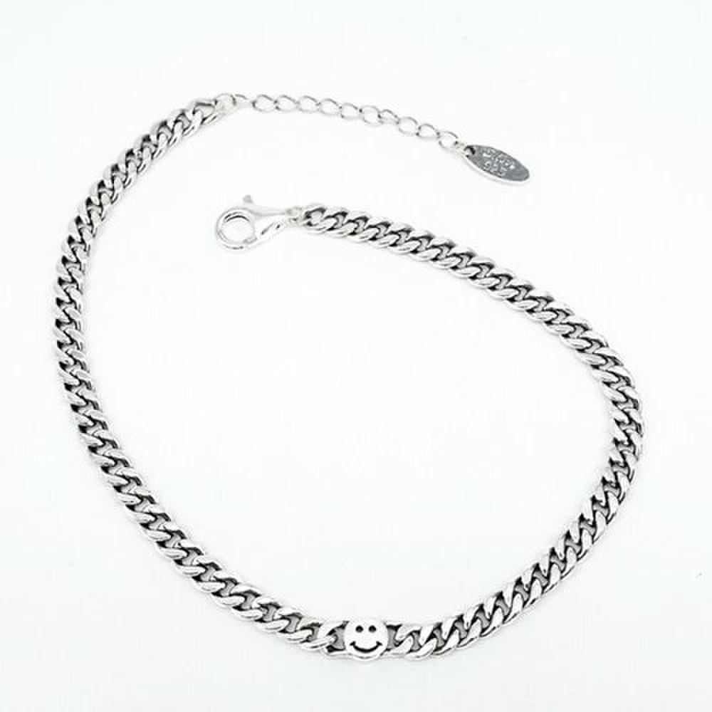 925 Silver Oil Painting Chain Smile Silver Bracelet A010