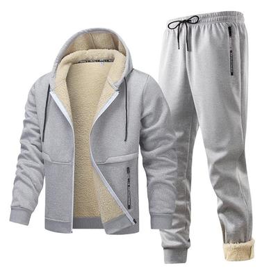 European-Style Men's Lambswool Hooded Jacket and Cardigan Winter Sports Suit