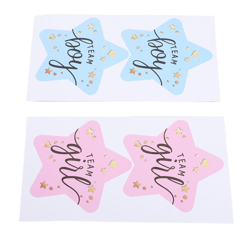 120 Sheets Gender Reveal Stickers Team Girl and Boy Stickers Gender Reveal Labels for Gender Reveal Party