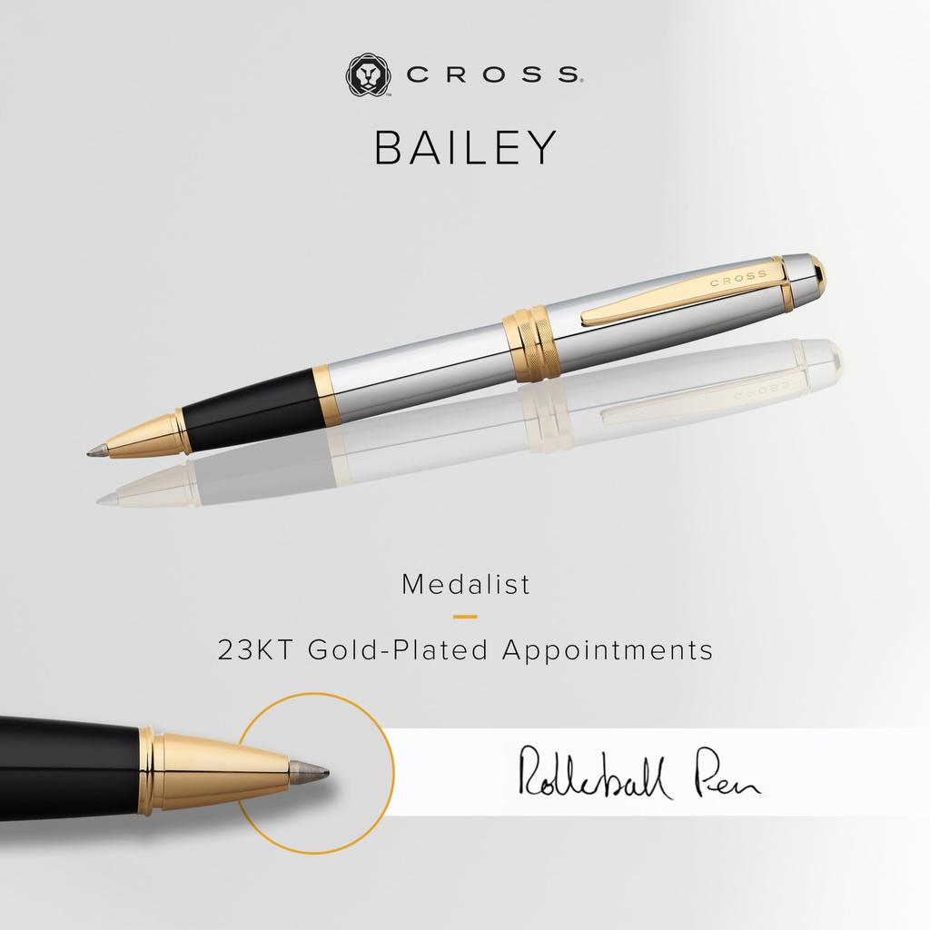 CROSS Official CROSS Rollerball Medium Bailey Medalist Genuine Imported Product Pen, Water-based, Nib, AT0455-6,