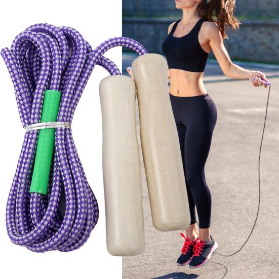 Jumping Rope Wood Handle Adjustable Strong Flax Weaving Long Rope Fat Burning Professional Adult And Children Fitness Exercise