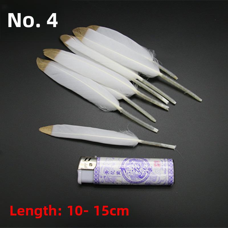 DIY Feather Jewelry Accessories: Large Floating Gold Feather, Small Straight Knife, Spray Gold Gradient Feather