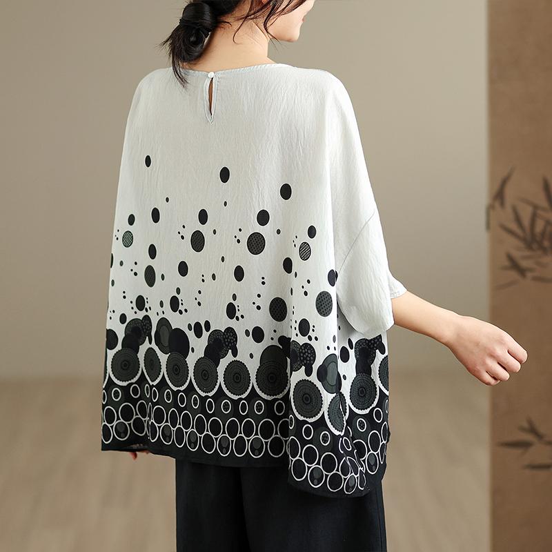 DIMANAF 2026 Sommer Übergröße T-Shirt Damen Print Locker Lässig Rundhals Damen Oberteile T-Shirts Oversize Neu