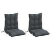 VidaXL Set of 2 Low Back Chair Cushions, Waterproof Seat Pad, Non-slip Outdoor Cushion Garden 377671