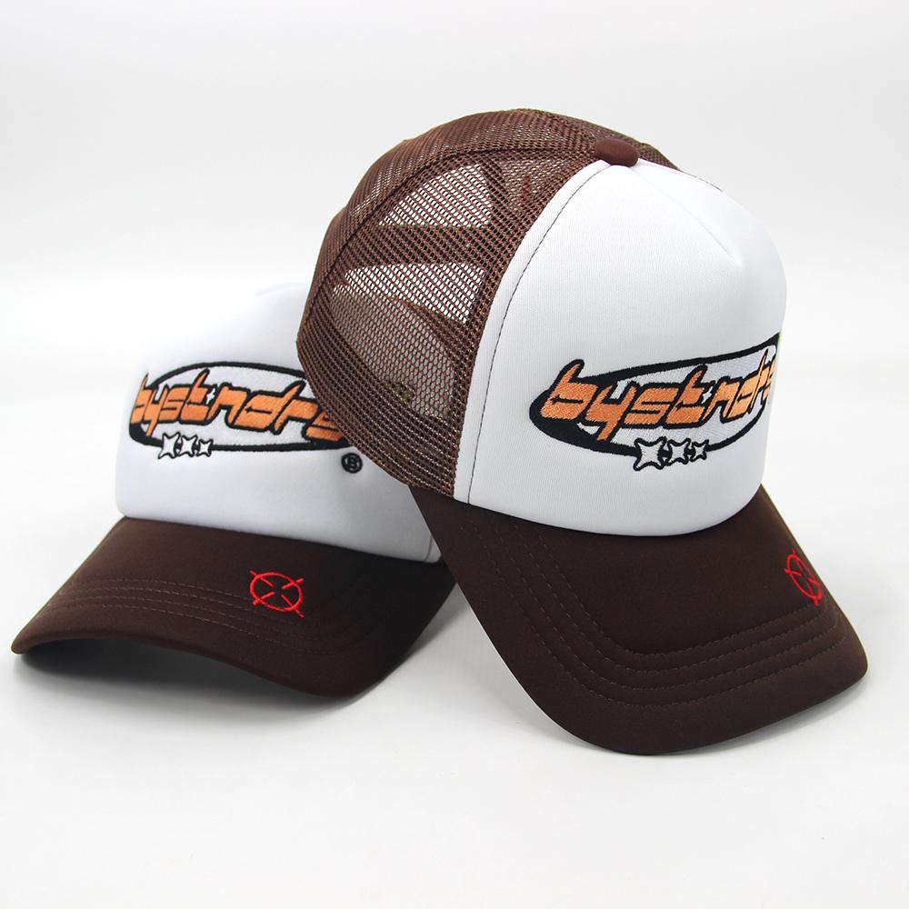 High Quality Custom Embroidered Logo Sport Truckers Cap Adult 5 Panel Mesh Embroidered Custom Trucker Hats