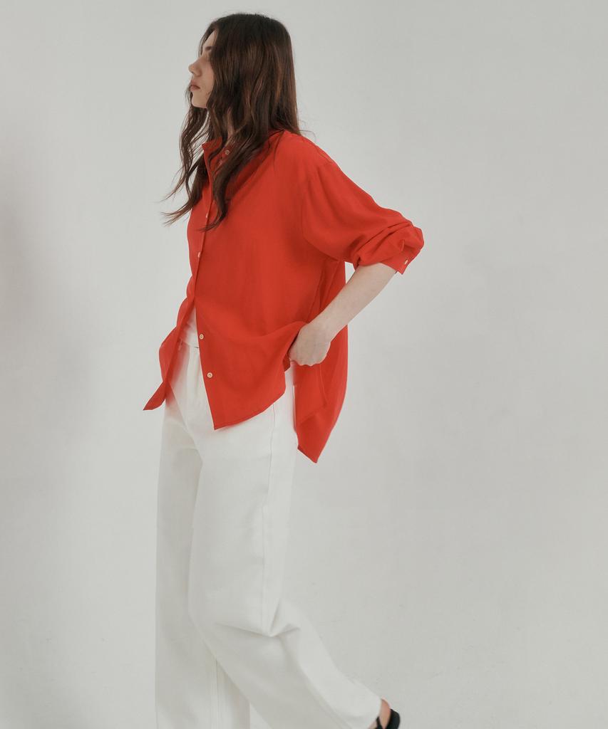 LOSSYROW Flow Sheer Shirt Red
