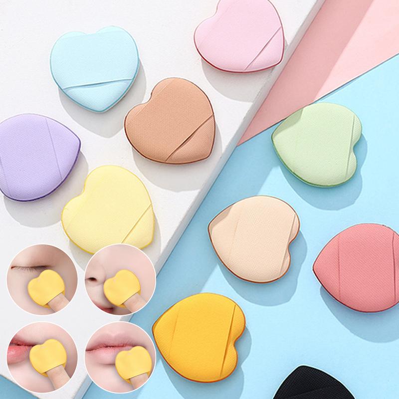 20 Pcs Mini Heart Shape Cushions Air Cushion Powder Puff Latex Free Mixed Sponge And Cosmetic Puff Is Used For Liquid Foundation