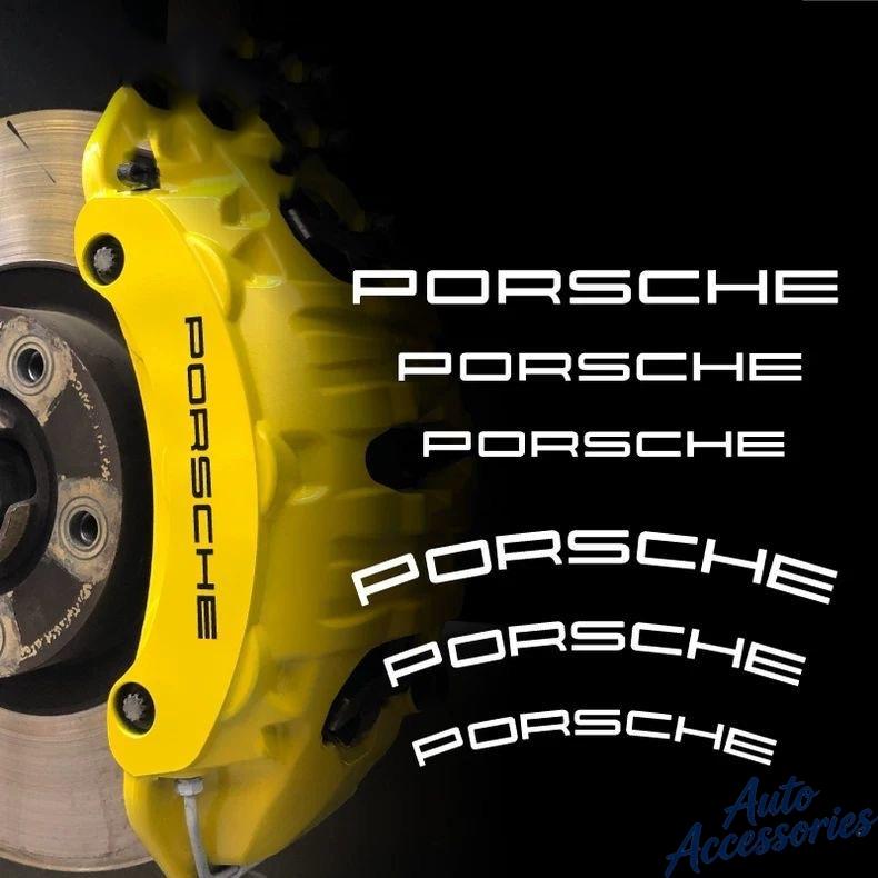 For Porsche MO8Car Brake Caliper Badge Sticker High Temperature Waterproof Decal Decor Vinyl Sticker For Porsche Boxster Cayenne Macan Panamera