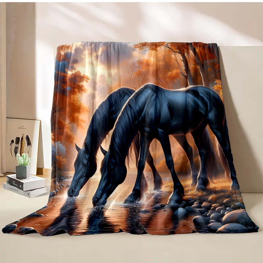 6 Größen Pferdedruck Decke Warm Weich und Bequem Heim Reise Decke Büro Sofa Bettwäsche Abdeckung Decke Geschenk