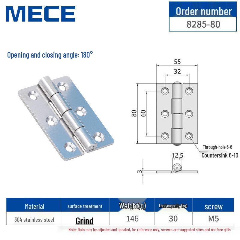 304 Stainless Steel Thickened Cabinet & Wooden Door Hinges