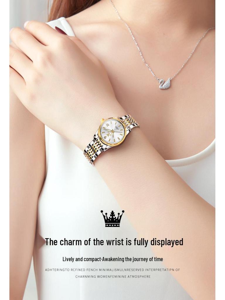 Oulisi Damen Dünne Automatische Mechanische Uhr - Schlichtes Design