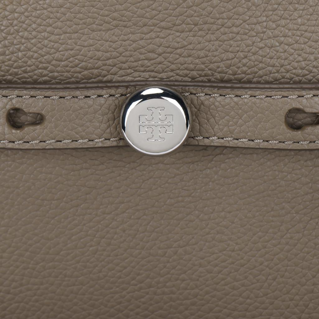 Tory Burch Romy Logo Pleated Design Tote Bag Women Tote Bags Khaki 164866-253