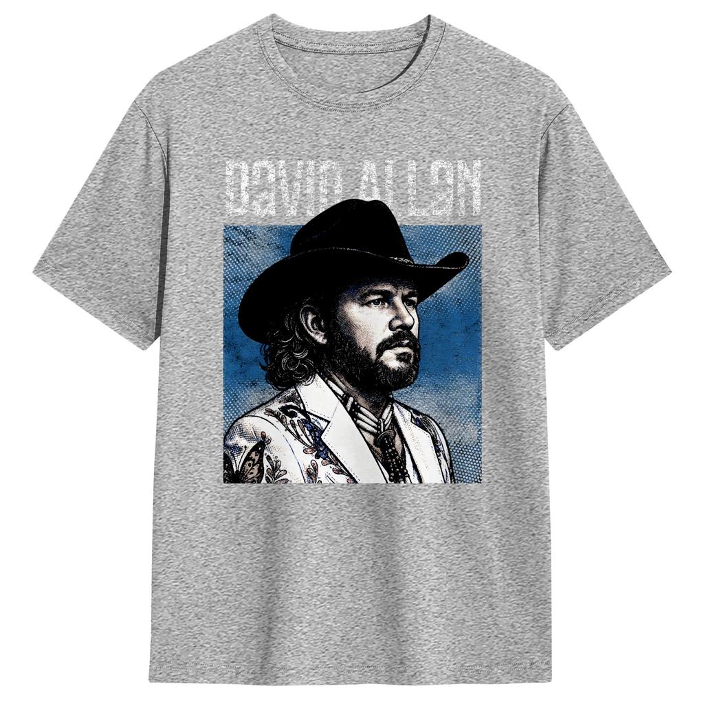 Lässiges T-Shirt Sommer David Allan Coe Trendige T-Shirts 100% Baumwolle T-Shirt für Unisex Y2K Basic Bedruckte Kurzarm-Tops