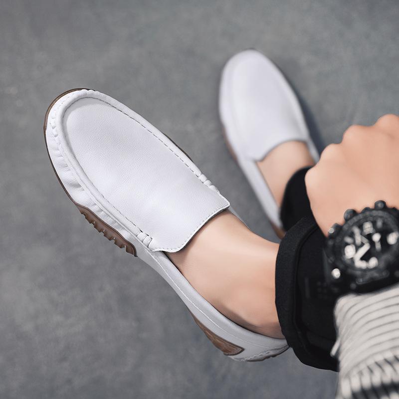 2024 Men Casual Shoes Genuine Leather Loafers for Men Moccasins Breathable Slip On Driving Shoes Plus Size 38-48 Mocasines Hombre