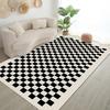 Black and White Light Luxury Geometric Pattern Floor Mats Door Front Decoration Home Living Room Floor Mats