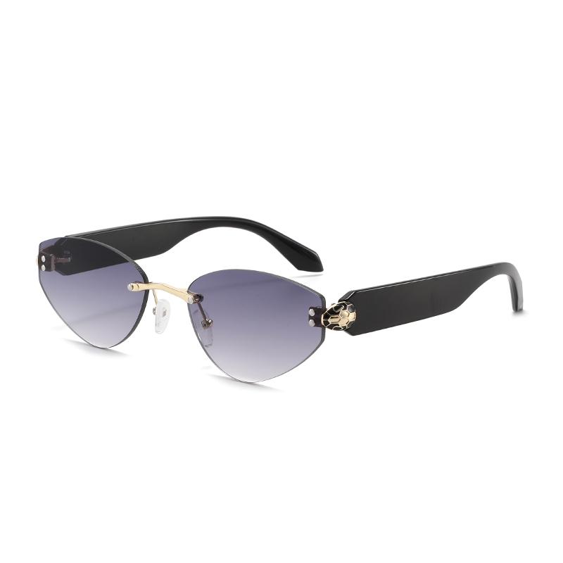 2025 Fashion Rimless Sunglasses for Women Vintage Triangle UV400 Sun Glasses