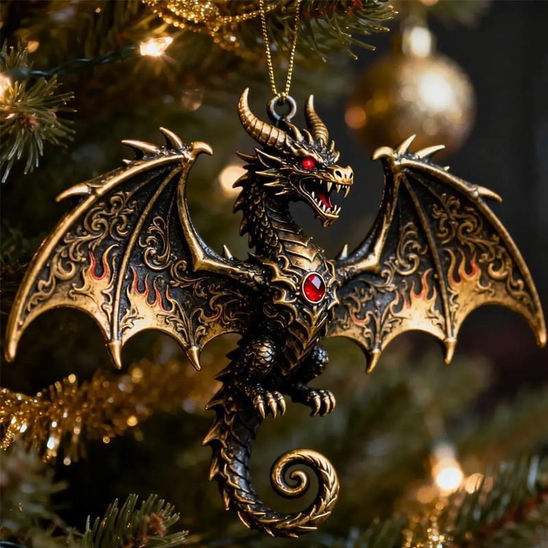 Series Dragon Car Decor Acrylic Pendant Christmas Tree Ornament For Holiday Gift