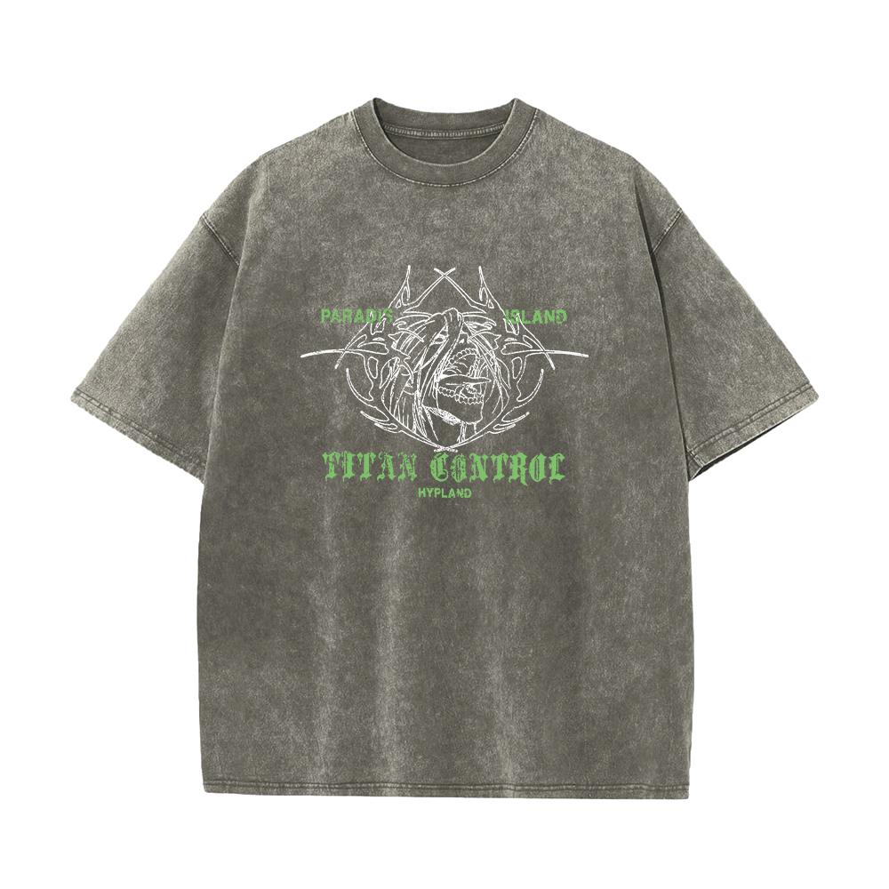 Anime Attack on Titan Syre T-skjorte Bomull Kort Ermet Trykt Streetwear Vintage Vasket T-skjorter Menn Harajuku Manga Grafisk