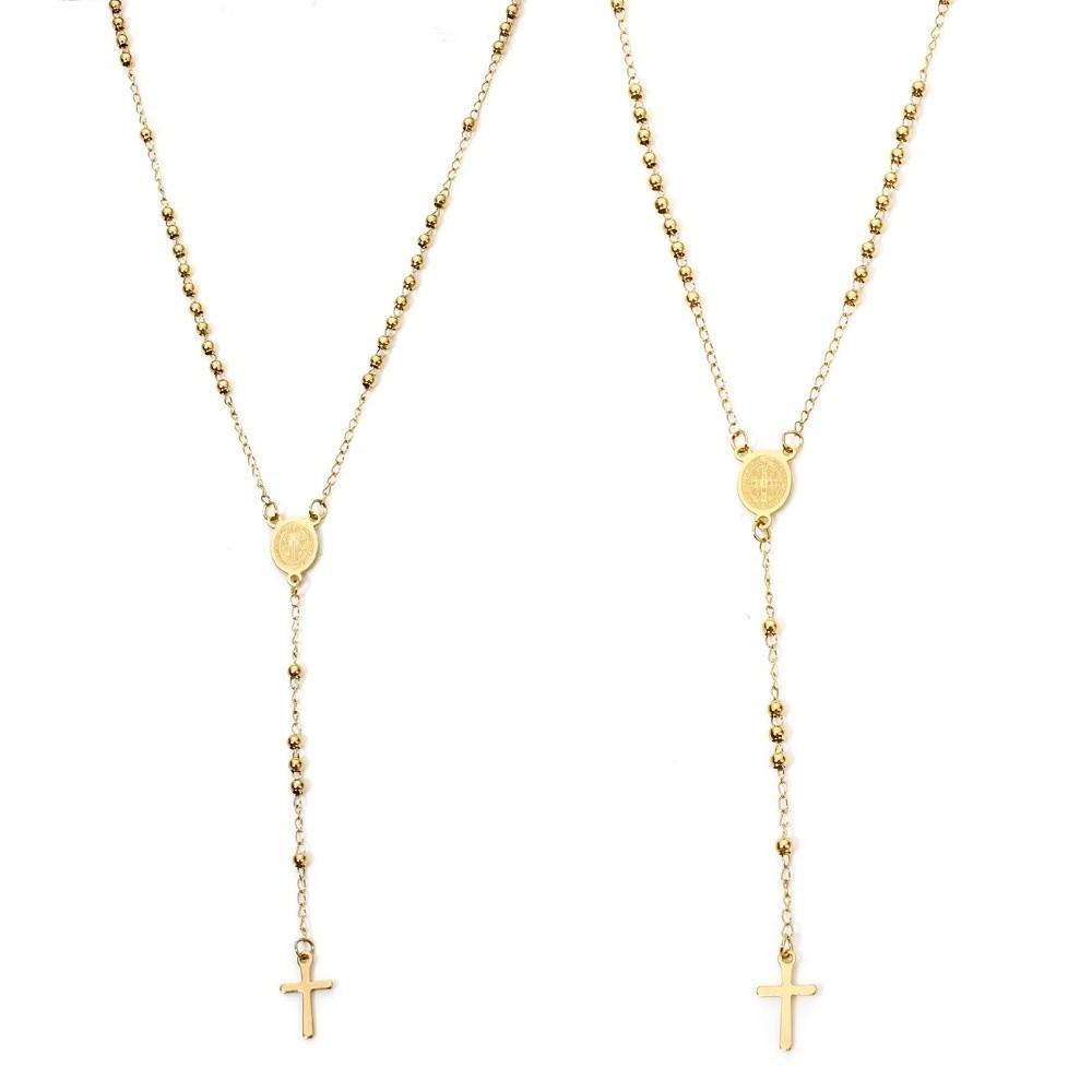 Clavicle Length Rosary Necklace Tassel Chain Cross Pendant Necklace Cross Necklace Prayer Jewelry