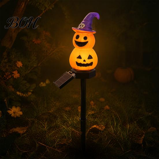 Festival Holiday Yard Stakes Halloween Solar Pumpkin Light, Ghost Garden Stake Decorative Patio Lighting Waterproof LED Pathway Light for Lawn Decor