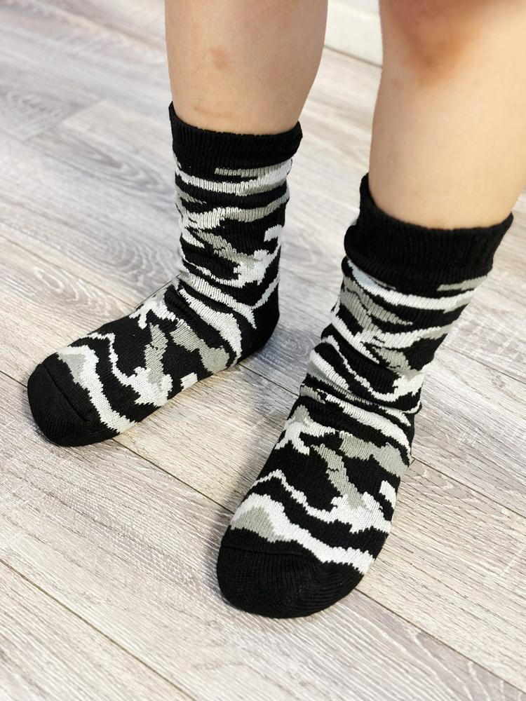 Winter Socks Mens Plush Thermal Leopard Warm Short Plus Velvet Non Slip Fluffy Floor Fuzzy Sock Male Camouflage Gift Christmas