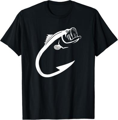 Fish Hook Minimal Art Cool Fishing Lover Art Lover Gift Custom Printed Graphic T Shirts Unisexs T Shirt Customizable Camisas