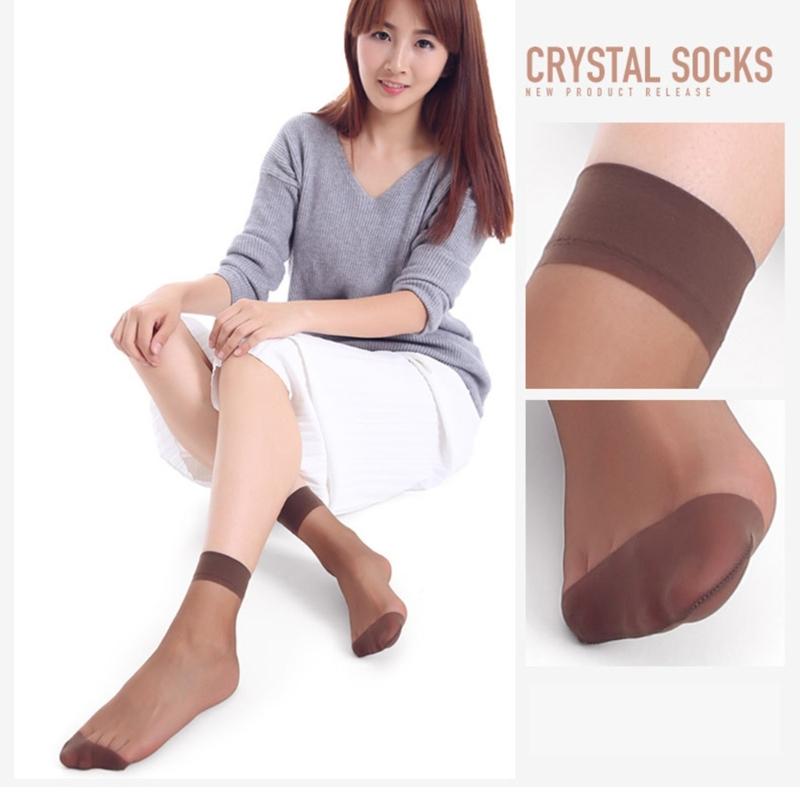 10 Pairs Women's Crystal Sheer Ankle Socks Anti Snags Comfortable Invisible Formal Ultra Thin Socks for Everyday Wear
