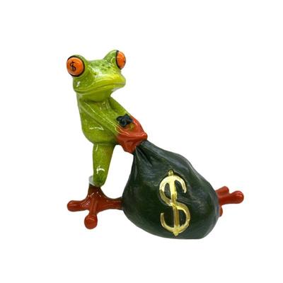 Creative Resin Green Frog Statue,Cute & Funny Novelty Frogs Figurines Home Office Decorations,Birthday Valentine S Charming Gifts