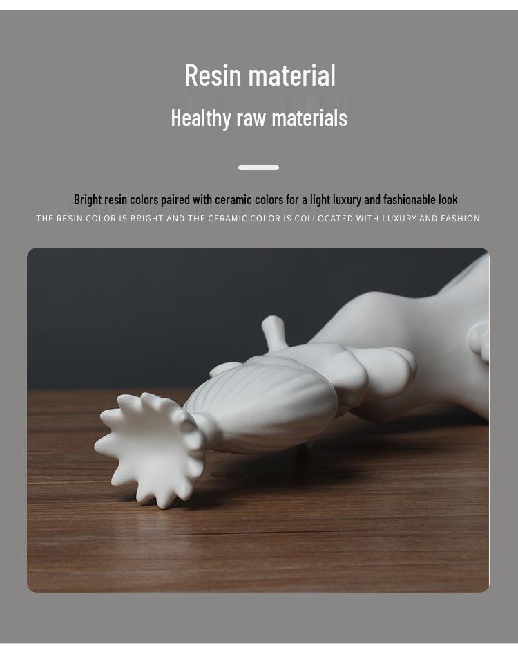 African Couple Resin Sculpture: Nordic Home Decor for Living Room
