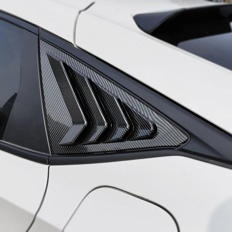 For Honda Civic Hatchback   Car Rear Window Quarter Louver Shutter Cover Side Vent Trim Sticker ABS Exterior Accessories