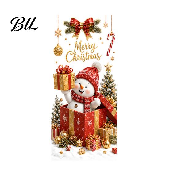 Holiday Glass Clings Christmas Window Clings, Cute Snowman Santa Penguin Reindeer Stickers for Home Decoration Glass, Reusable Static PVC Decal Party