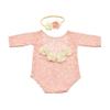 Newborn Infant Baby Flower Headband Backless Hollow Bowknot Lace Romper Set