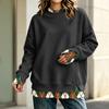 Women's Long Sleeve Casual Sweatshirt Loose Fit Pullover Top for Daily Wear