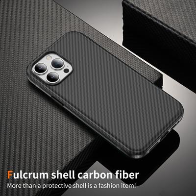 For iPhone 15 Pro Skin-touch Case Carbon Fiber Texture PC + TPU Back Cover Compatible with MagSafe