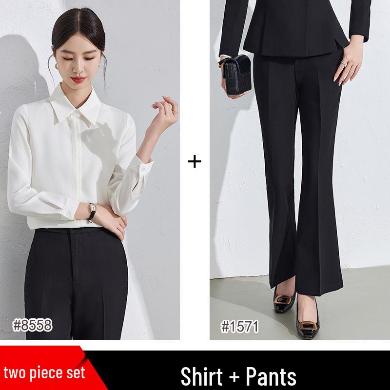 Women's High-End Professional White Shirt - Spring/Autumn 2024 Formal Workwear
