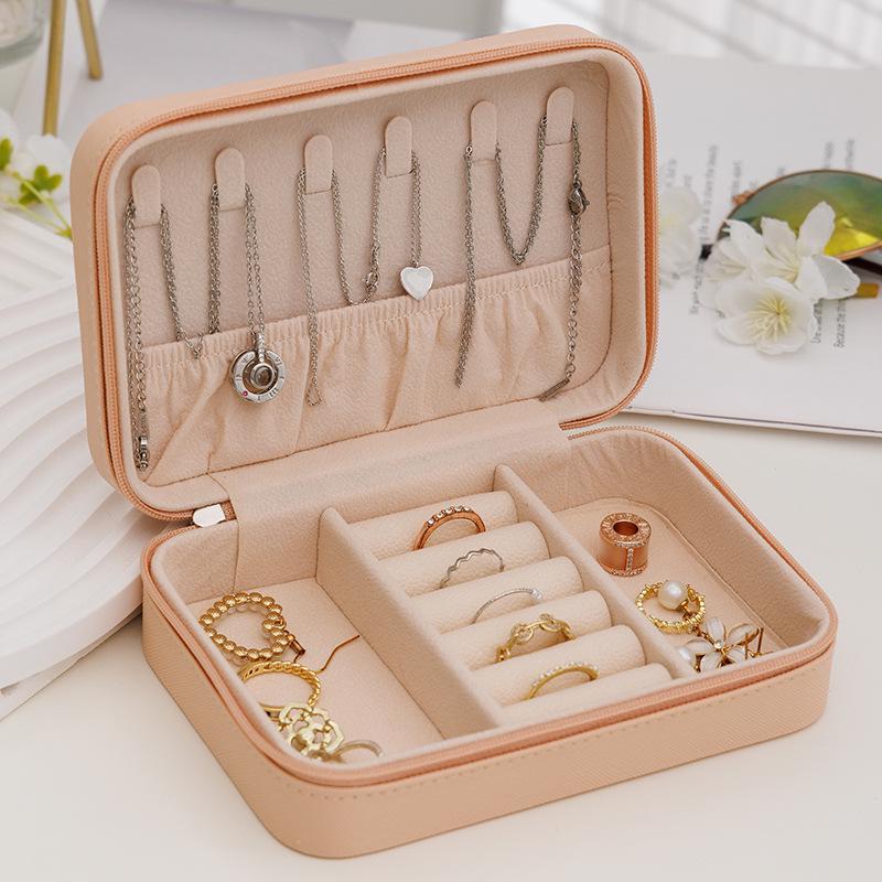 Minimalist Leather Jewelry Travel Storage Box