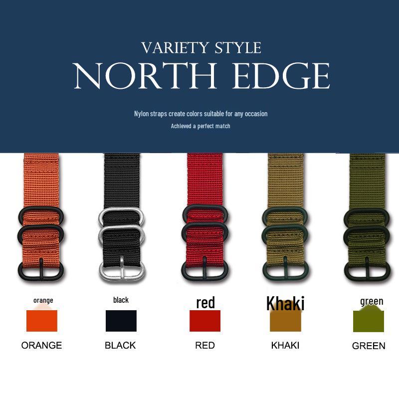 

Совместимые 24 мм уличные смарт-часы NORTH EDGE APACHE с красочным ремешком из нейлоновой парусины хаки