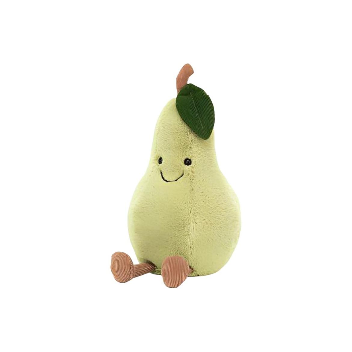 

JELLYCAT Fun Food Series Fruit Funny Pear Soothing Doll Plush Doll Sitting 20cm high Box Not Included