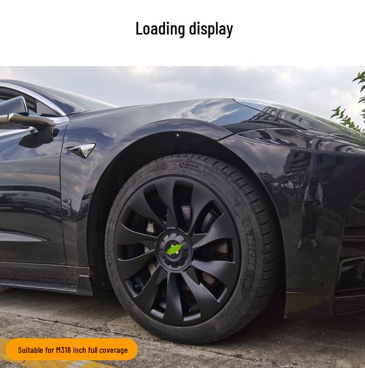 Matte Black Full Coverage Wheel Covers for Tesla Model Y P Version - Exterior Accessories