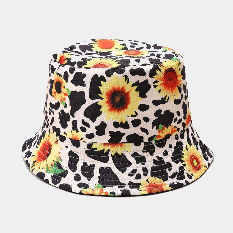 Chrysanthemum Plaid Basin Hat Women's Fashiontrendydaisy Reversible Fisherman Hat Men's Japanese Style Face Small Hat Trendy