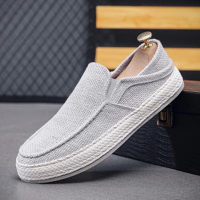 Herresko Casual Slip-on Loafers Canvas Pustende Flats Komfortable Fritidssneakers Kjøre- og Gåsko for Menn