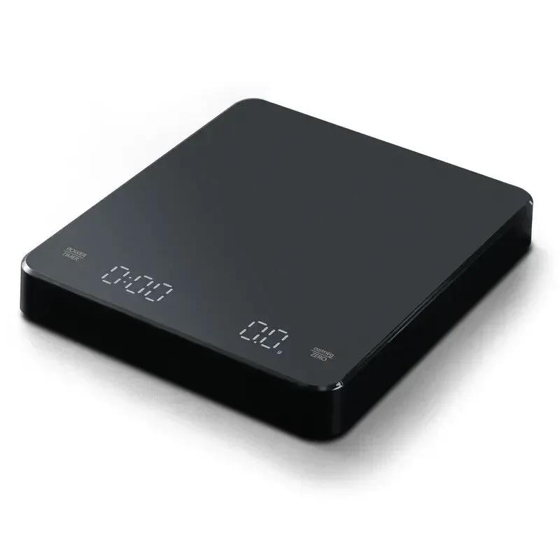 

Цифров перезаряджуваний кавовий вага з таймером світлодіодний екран еспресо USB 3 кг Макс.зважування 0,1 г Висока точність Вимірює Кухонний вага 3Kg чорний