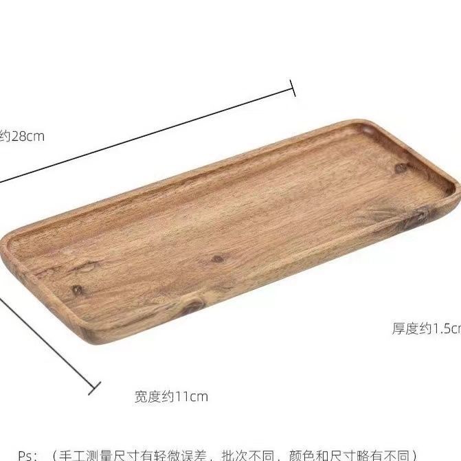 

8PCS Rectangular Wooden Tray Coffee Food Cup S for Decoration Wood Plate Dishes Dessert Candy Bamboo Tea Kitchen Wooden