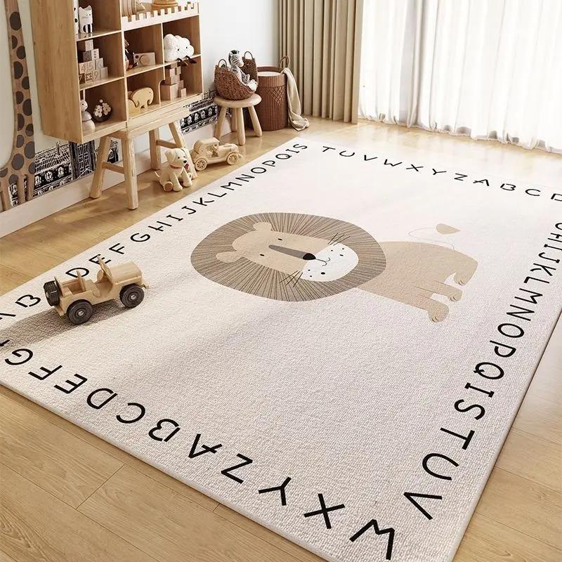 Cartoon Children's Flannel Carpet Carpets for Bed Room Washroom Floor Mat Rug Dining Room Rugs for Living Room Decoration Maison